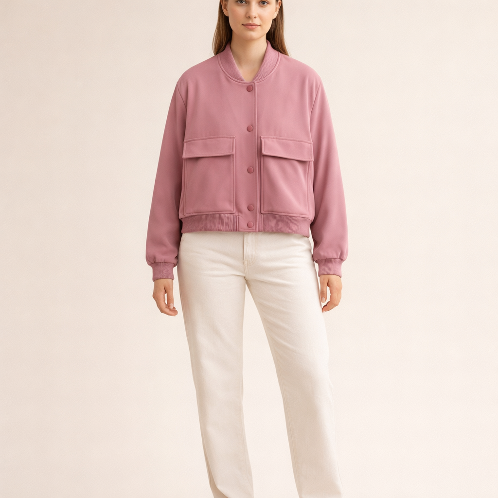 Women's Casual Bomber Jacket – Relaxed Fit for Everyday Wear