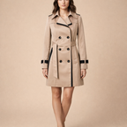 Women's Double Breasted Trench Coat – Long Length Everyday Outerwear