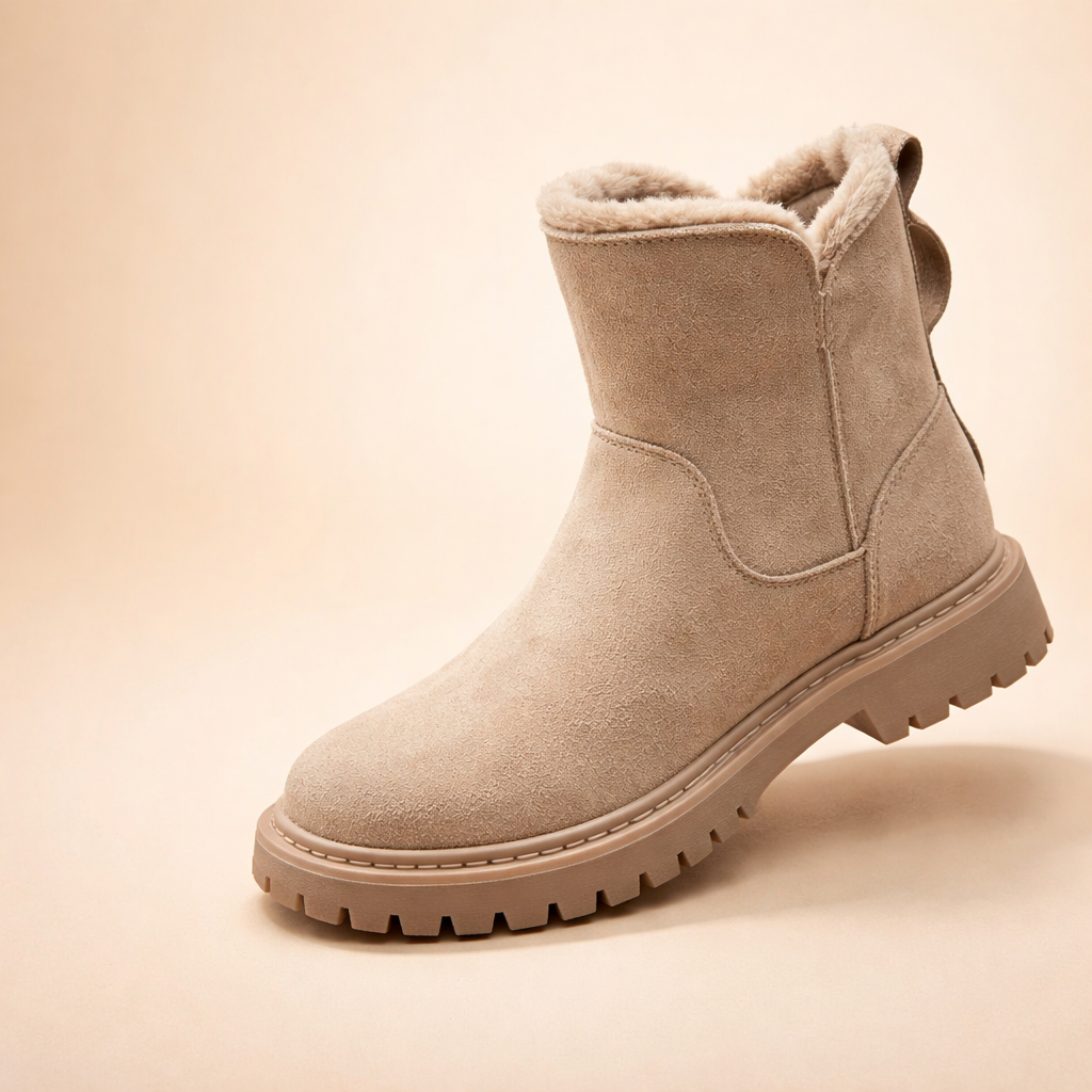 Women's Winter Cotton Leather Boots – Warm Lined Comfort for Cold Weather