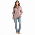 Women's Plus Size Half Zip Sweater – Comfortable Everyday Layering Fit