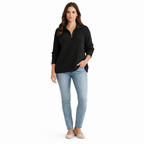 Women's Plus Size Half Zip Sweater – Comfortable Everyday Layering Fit
