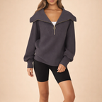 Women's Oversized Half Zip Pullover Sweater – Relaxed Everyday Layering Fit