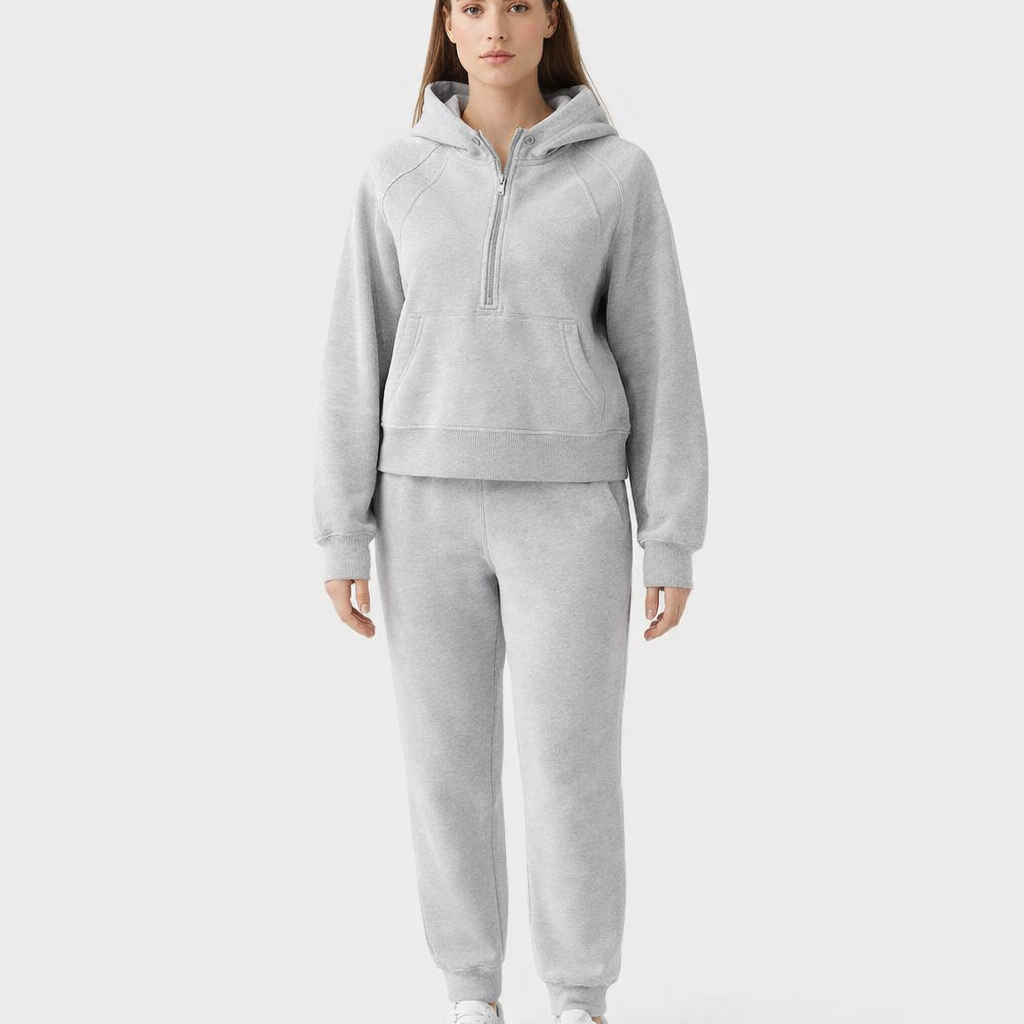 Women's Casual Half Zip Hoodie – Comfortable Everyday Warm Layering