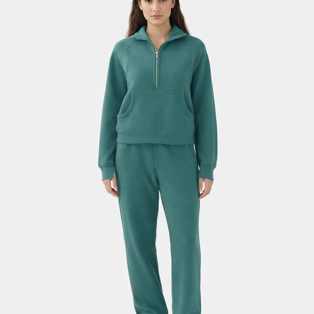 Women's Casual Half Zip Hoodie – Comfortable Everyday Warm Layering