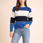 Women's Striped Knit Sweater – Comfortable Autumn Winter Wear