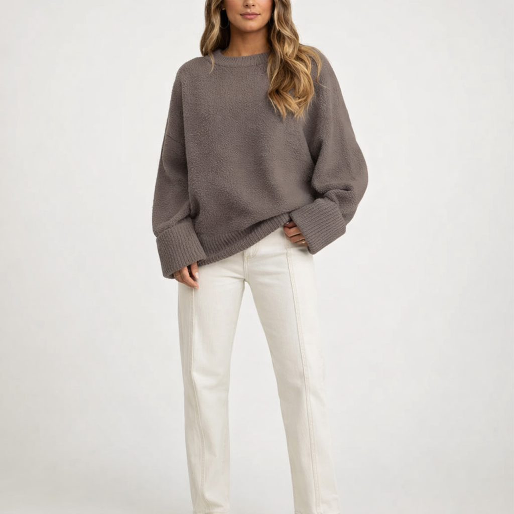 Women's Plush Sweater Top – Soft Warm Everyday Comfort