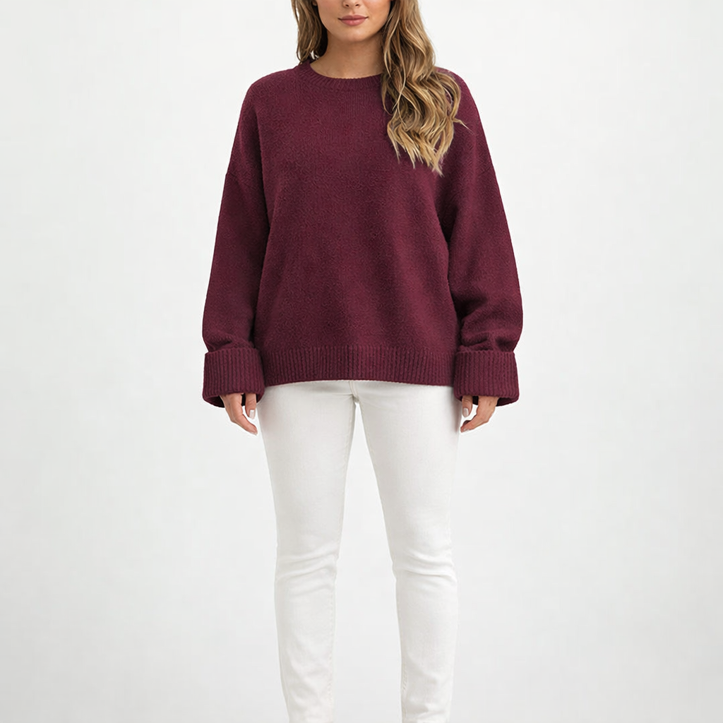Women's Plush Sweater Top – Soft Warm Everyday Comfort