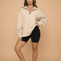 Women's Half-Zip Pullover Sweatshirt – Comfortable Casual Layering Wear