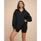 Women's Half-Zip Pullover Sweatshirt – Comfortable Casual Layering Wear
