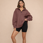 Women's Half-Zip Pullover Sweatshirt – Comfortable Casual Layering Wear