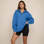 Women's Half-Zip Pullover Sweatshirt – Comfortable Casual Layering Wear