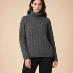 Women's Turtleneck Knit Sweater – Warm Relaxed Winter Wear