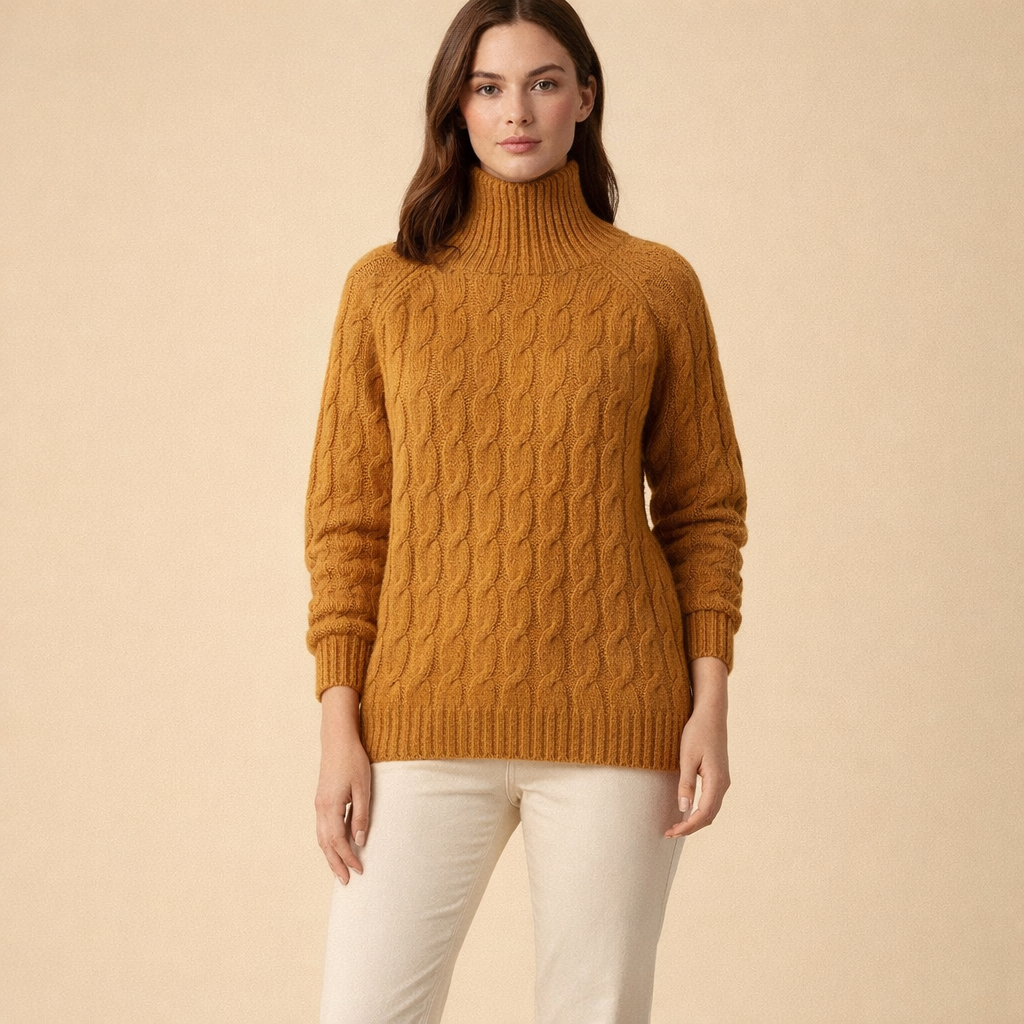 Women's Turtleneck Knit Sweater – Warm Relaxed Winter Wear
