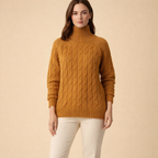Women's Turtleneck Knit Sweater – Warm Relaxed Winter Wear