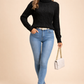 Women's Cable Knit Turtleneck Sweater – Warm Comfortable Winter Wear