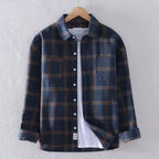 Men's Classic Plaid Flannel Shirt Long Sleeve Casual Button-Down Rugged Everyday Wear 