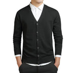 Men's V Neck Cardigan Sweater with Long Sleeves for Casual Everyday Wear 