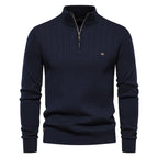 Men's Half Zip Stand Collar Knit Sweater Lightweight Casual Pullover