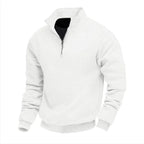 Men's Loose Fit Zip-Up Pullover Casual Long Sleeve Sweater for Everyday Autumn Wear